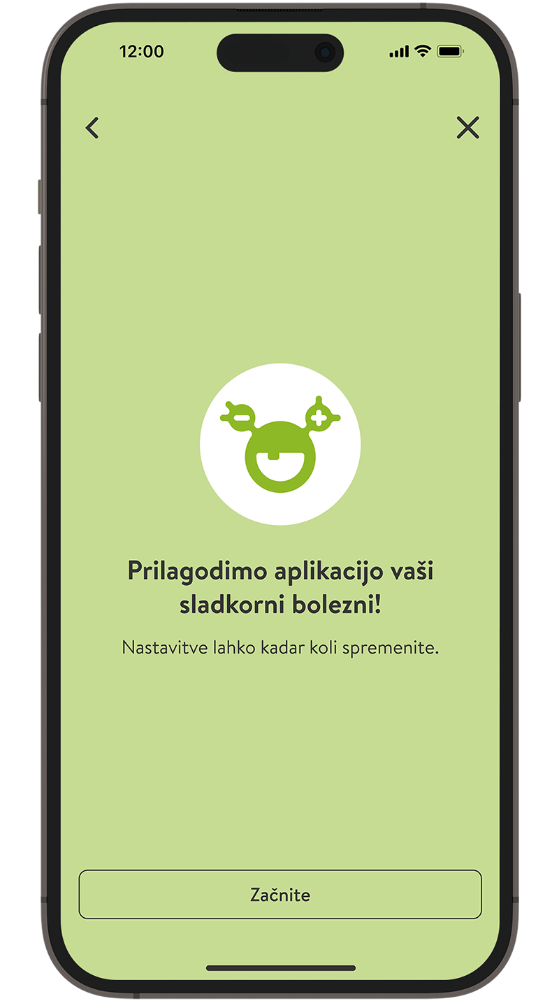 Posnetek zaslona začetnega zaslona aplikacije mySugr.