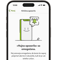 Posnetek zaslona aplikacije mySugr z opisom kritičnih opozoril.
