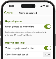 Posnetek zaslona aplikacije mySugr s prikazom Izguba povezave s senzorjem.
